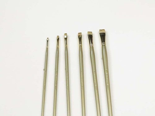 DASS2100 Syn-Mong L/H Bright #8 artist brush with resilient filaments, elegant gold ferrule, ideal for acrylic and oil painting.