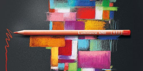 Pack of 3 Caran d'Ache Luminance colored pencils with creamy lead, vibrant colors, and durable cedar wood casing for artists.