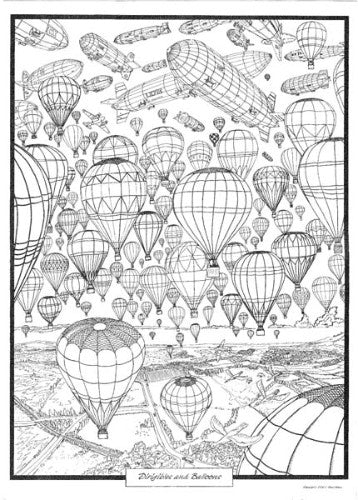 Colorful doodle poster featuring balloon designs, perfect for creative family activities and artistic expression.