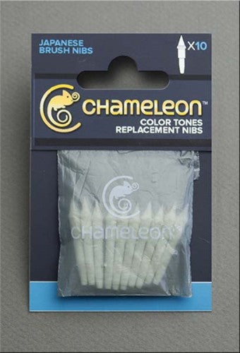 Pack of 10 Chameleon Brush Tips for seamless blending and detailed illustrations in various art projects.
