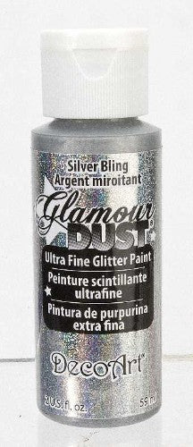 Glamour Dust 2oz Silver Bling offers ultra-fine glitter paint for adding sparkling elegance to various arts and crafts projects.