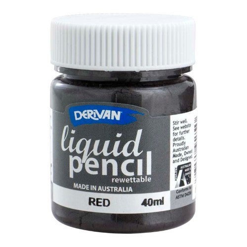 Acrylic paint in Rewet Red, 40ml, ideal for creating detailed sketches and vibrant effects with a liquid graphite pencil feel.