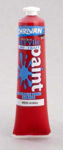 Vibrant 75ml Derivan Stu Red Acrylic Paint, perfect for color mixing and versatile art techniques.