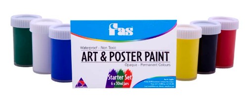 Vibrant 75ml non-toxic poster paint set, perfect for crafting, sign writing, and artistic projects, dries fast and waterproof.