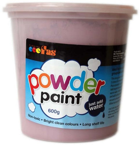 FAS School Tempera Powder in brown, non-toxic, 600g pack for versatile painting and creative projects for ages 2+.