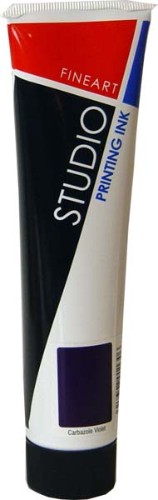 High-quality 100ml Carbazole printing ink with gloss finish; non-toxic, versatile for roller and block printing, ensures crisp colors.