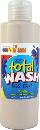 FAS Total Wash 250ml Skin Tone paint in a bottle, vibrant colors ideal for kids' crafts, washes out easily from clothing.