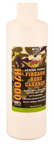 500ml bottle of Helmar H7000 Firearm Bore Cleaner, designed for effective cleaning and maintenance of firearms.
