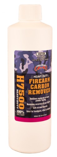 Helmar H7500 Carbon Remover 500ml, designed to remove heavy carbon deposits from firearms safely and effectively.