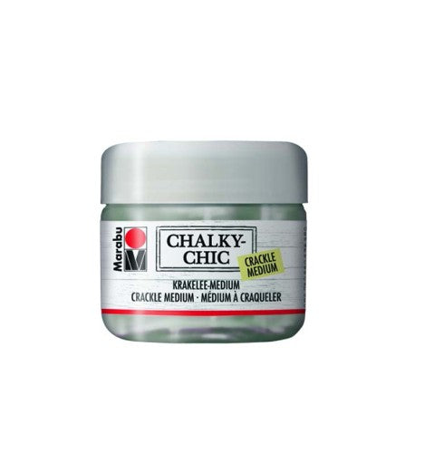 A 225ml bottle of Marabu Chalky-Chic Crackle Medium for creating vintage effects on various surfaces with chalk paint.