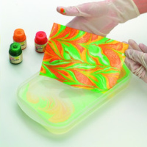 Light Blue acrylic marbling paint in a 15ml bottle, ideal for creating effortless designs on various surfaces.