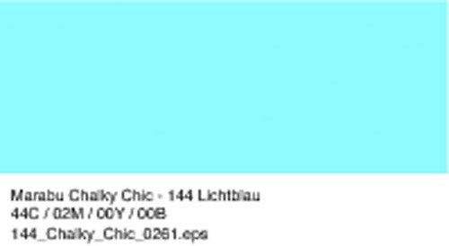 Light blue Marabu Chalky-Chic paint, 100ml, ideal for vintage furniture transformations with a soft, velvety finish.