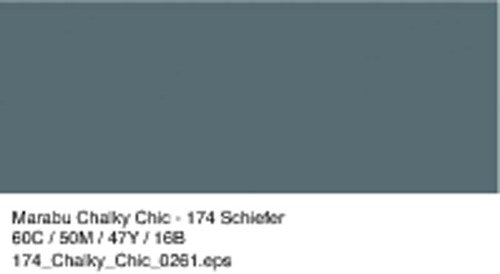 Marabu Chalky-Chic 100ml Slate paint in a vintage slate finish, perfect for transforming furniture and decor with a soft touch.