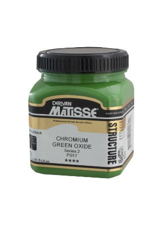 Matisse Structure 250ml Acrylic Paint in Chromatic Green Oxide S2, rich texture for vibrant art with lasting lightfastness.