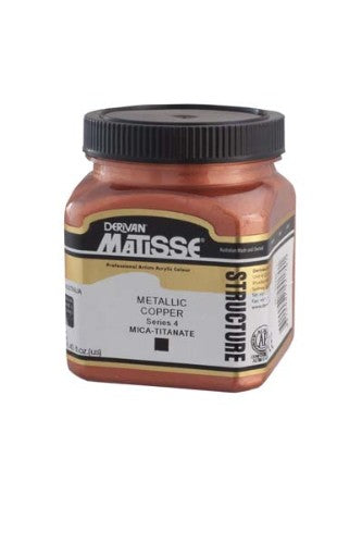 Matisse Structure 250ml Metallic Copper Acrylic Paint, featuring vibrant pigmentation and rich impasto formula for stunning artwork.