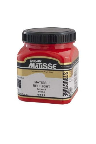 Matisse Structure Acrylic Paint 250ml in Light Red S4, perfect for vibrant textures and impasto techniques.