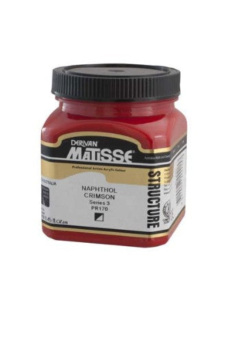 Matisse Str 250ml Napthol Crimson S3 acrylic paint, featuring vibrant color and exceptional lightfastness for all artists.