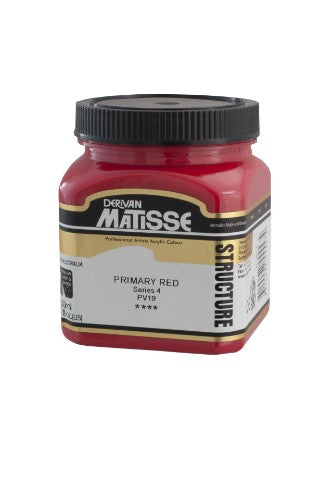 Vibrant Matisse Structure Acrylic Paint in Primary Red, perfect for textured effects and archival quality artwork.