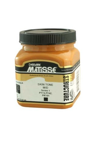 Matisse Str 250ml Skin Tone Mid S1 acrylic paint, rich impasto texture, vibrant colors, ideal for mixing and layering.
