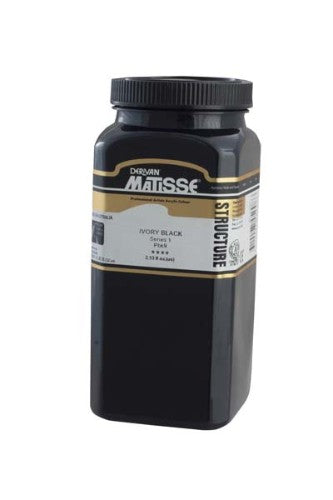 Acrylic paint in Ivory Black S1, 500ml, ideal for textured effects and versatile applications for artists.