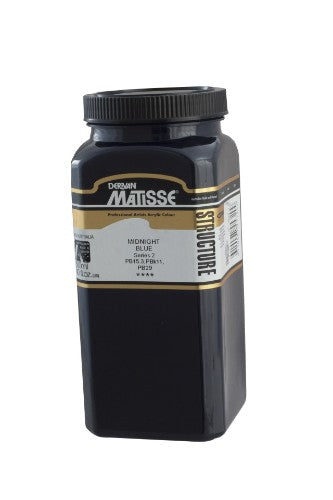 Matisse Structure Acrylic Paint in Midnight Blue S2, 500ml, perfect for textured effects on various surfaces.