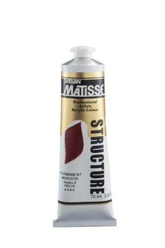 Acrylic paint tube in Permanent Maroon, perfect for vibrant, textured artwork with excellent lightfastness and opacity.