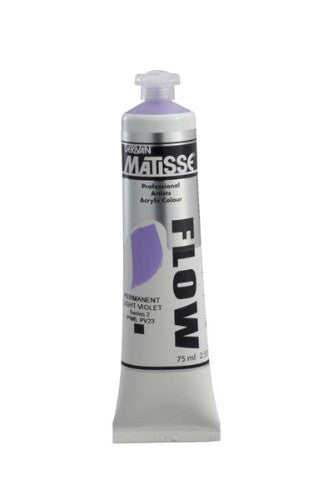 Matisse Flow 75ml acrylic paint in Permanent Light Violet S2, perfect for vibrant, smooth, and versatile artistic techniques.