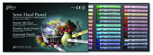 Artist Pastel Set with 36 vibrant semi-hard pastels, perfect for blending and detailed artwork creation.