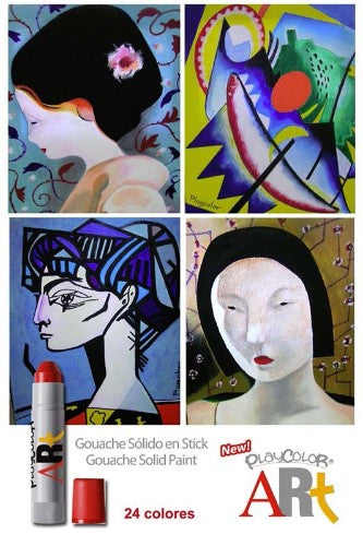 Vibrant 6-pack gouache paint sticks for seamless application on various surfaces, quick-drying and mess-free for artists.