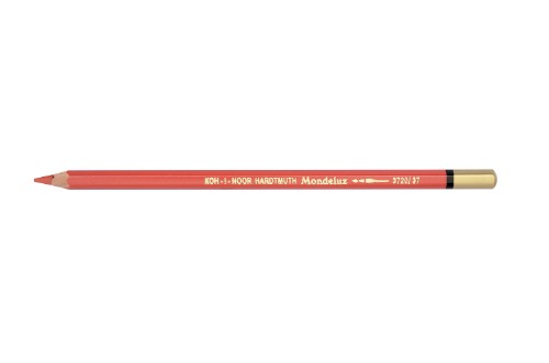 Vibrant Mondeluz Aquarelle Pencil in Cherry Red, featuring soft, water-soluble lead for versatile artistic effects.