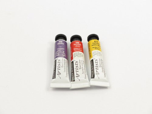 Daler-Rowney 5ml Ivory Black Artist Watercolour tube showcasing rich pigmentation for professional-quality painting.