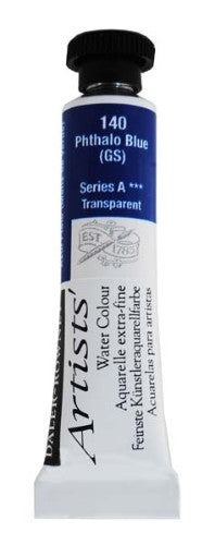Daler-Rowney 5ml Phthalo Blue watercolour offers vibrant hue, exceptional brilliance, and excellent mixing ability for artists.