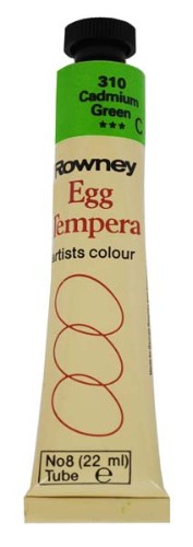 Vibrant 22ml Cadmium Green Egg Tempera paint for fine art and crafts, ideal for mixing and creating archival-quality artworks.