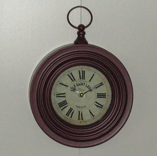 Sleek 32cm metal wall clock with glass cover, modern design, clear numerals, ideal for any decor style.