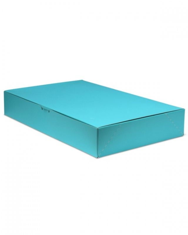 Aqua Marine matte flip top boxes, 305x483x76mm, durable Kraft Board, pack of 50 for elegant gift packaging and display.