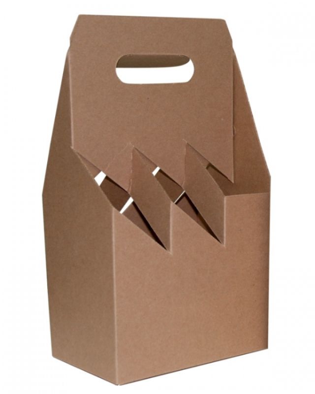 Natural kraft wine box carrier for 6 bottles, durable, eco-friendly, perfect for gifting and events, pack of 50.