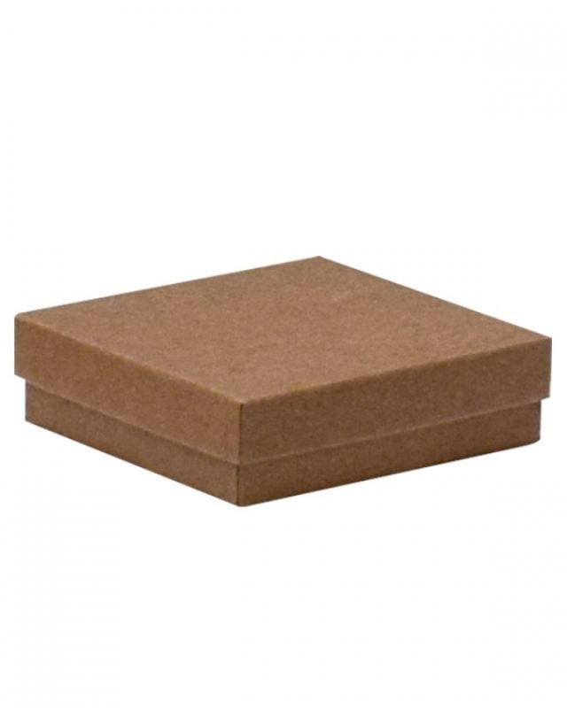 Natural kraft gift box with cotton fill, 89x89x25mm, eco-friendly, pack of 100 for professional packaging needs.