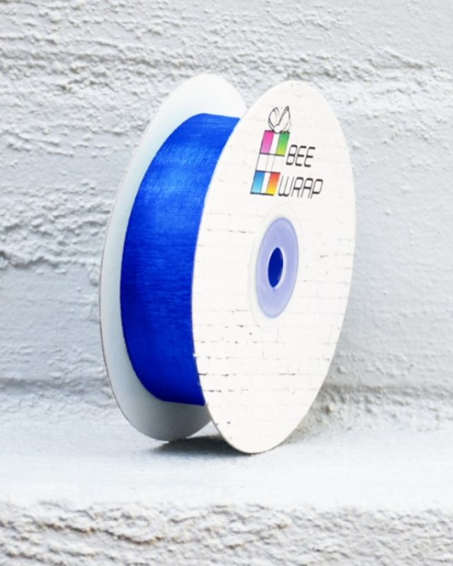 Royal Blue Cut Edge Organza Ribbon, 25mm x 50m, perfect for gift wrapping, crafts, and elegant decorations.