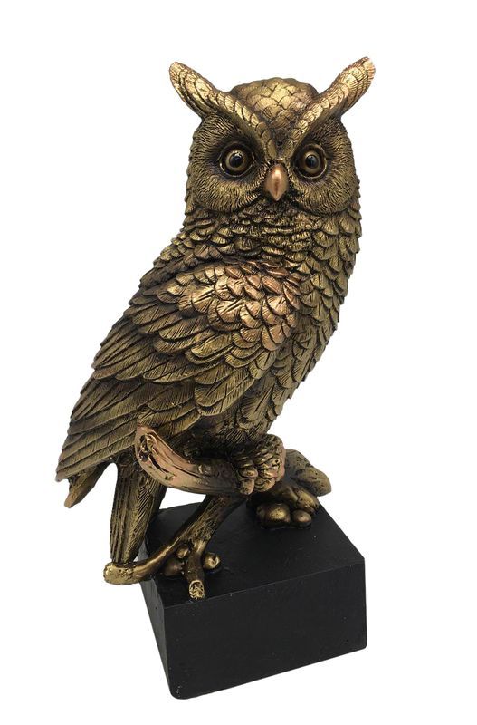 Set of 2 charming brown owl figurines (22.5cm) perfect for home decor, adding warmth and whimsy to any space.