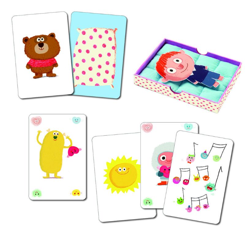 Playing Cards Bisous Dodo featuring charming designs for kids, promoting memory skills and bedtime bonding.