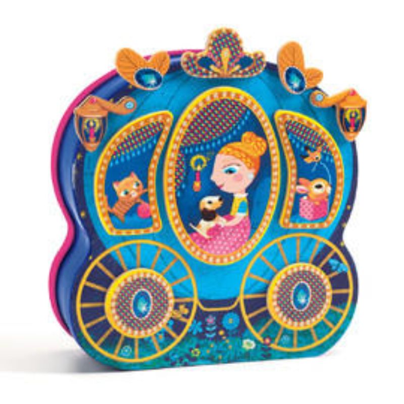 Magnetic wooden toy set with 47 figures for creative carriage decoration, perfect for imaginative play in kids aged 3+.