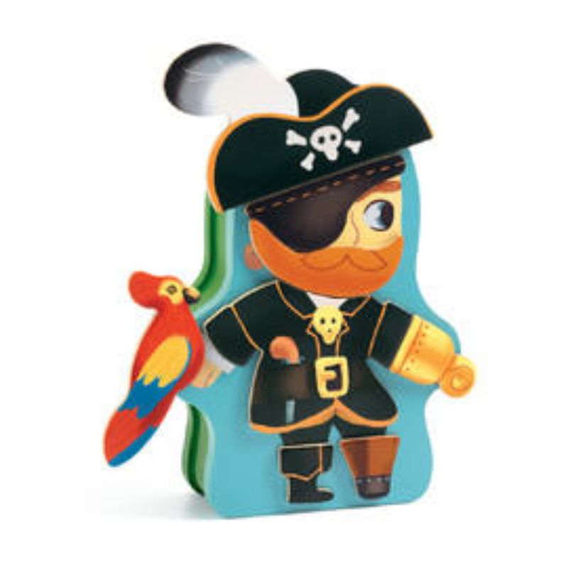 Colorful Djeco Magnetic Games - Adventura set features adventure-themed pieces for imaginative pirate and wild-west play.