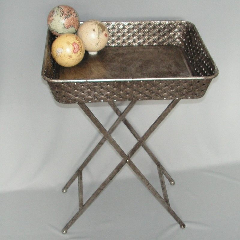 Elegant 75cm Butlers Tray on Stand, perfect for serving drinks or displaying decor with raised edges to prevent spills.