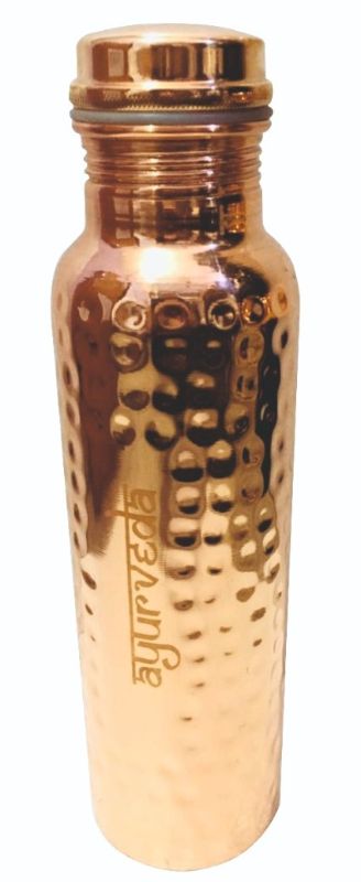 Ayurveda Hammered Copper Drinking Bottle - (750ml)