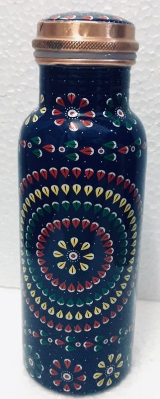 Ayurveda Mandala Copper Bottle (750ml) promotes wellness with antimicrobial properties and stylish mandala design for hydration.