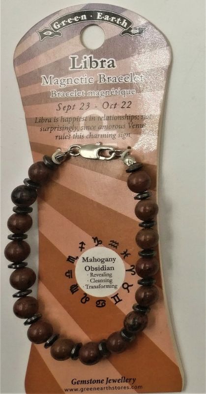 Set of 3 Libra bracelets made of mahogany obsidian, promoting balance and harmony with elegant designs.