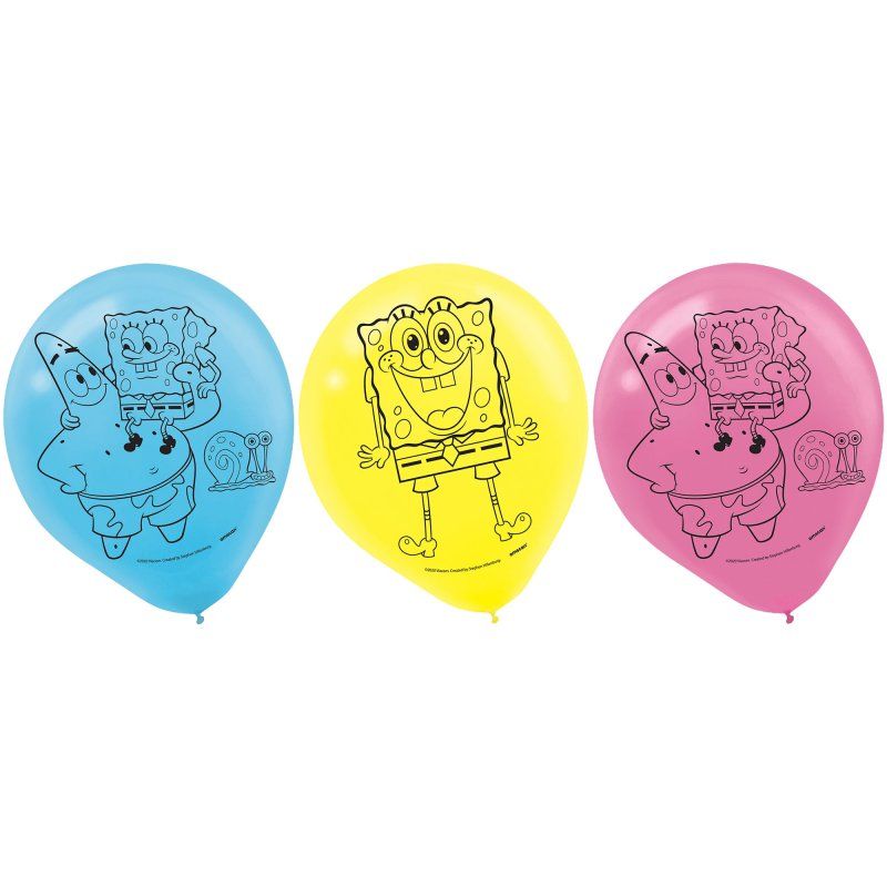 Latex Balloon - Spongebob (12in/30.4cm)(Pack of - 6)
