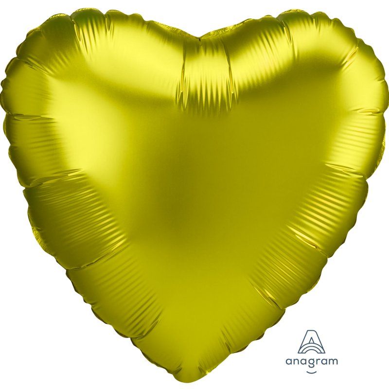 Lemon heart foil balloon (45cm) adds vibrant color and elegance to celebrations; self-sealing and perfect for any event.