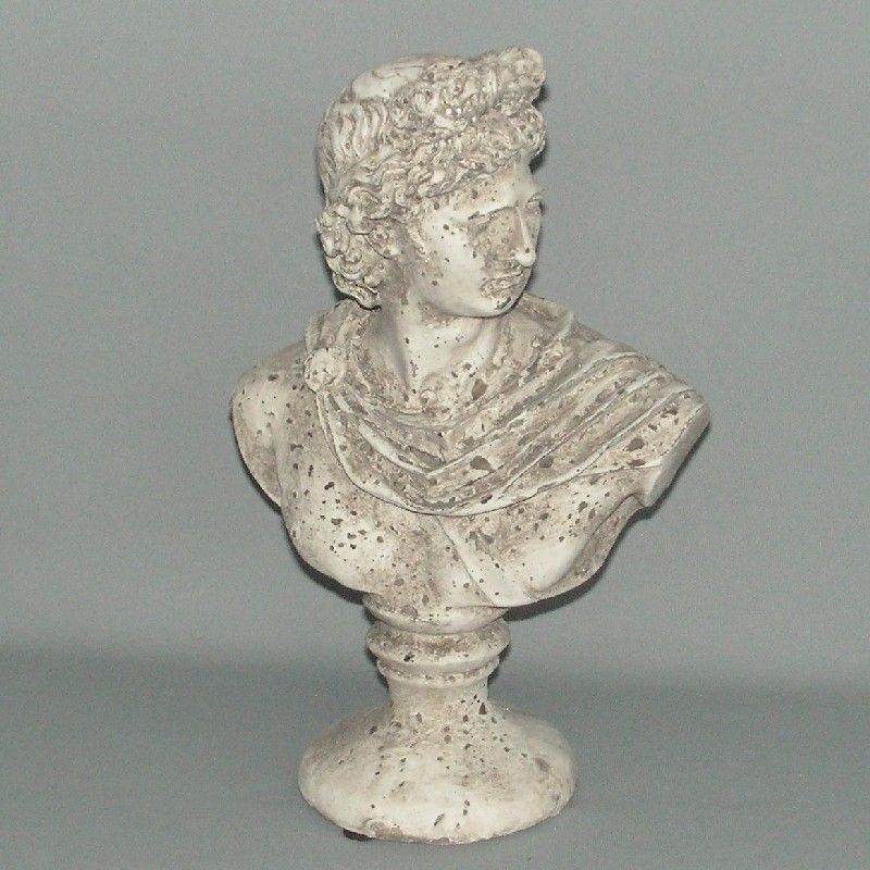 Apollo Bust Ornament standing 32cm tall, showcasing classical beauty and sophistication for elegant home decor.