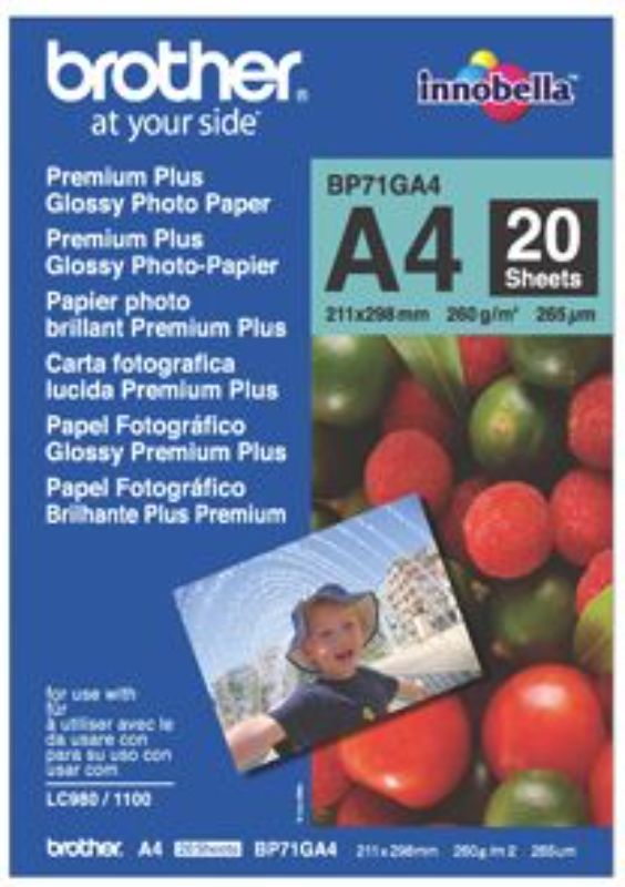 A4 Premium Glossy Photo Paper pack with 20 sheets, 260GSM, ideal for vibrant, professional-quality prints.